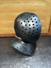 Medieval Epic Great Bascinet Knight Helmet Italian Made Blued Slight Rust Spots picture