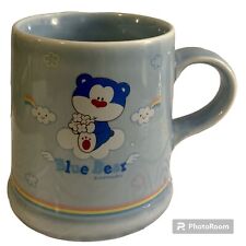 Vintage Morning Glory Blue Bear Ceramic Pottery Mug Korea picture