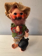 VTG 1970’s Bearded Hillbilly Hobo Plastic Doll Figure W Straw Hat 7” Kentucky picture