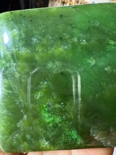 Nephrite Jade? Green STone Belt Buckle VTG Heavy 124g WSTRN Statement Accessory picture