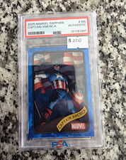 Topps 2025 Marvel Sapphire Captain America #185 PSA Authentic 7-Card Lot picture