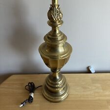 Vintage Stiffel MCM Heavy Brass Hollywood Regency Column/Urn/Trophy Table Lamp picture