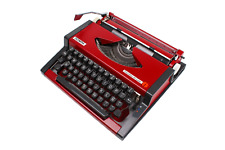 Olympia Traveller De Luxe Cherry Red Vintage Typewriter, Serviced picture