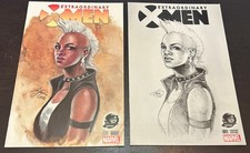 EXTRAORDINARY X-MEN #1 (Marvel Comics 2016) -- Phantom + Sketch VARIANT Set picture