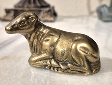 VINTAGE WALMART- Small Solid Brass Sheep or Cow Nativity Figurine-Taiwan picture