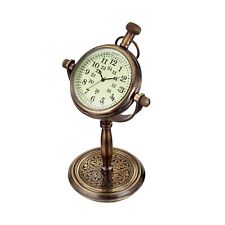 Handmade Nautical Brass Finish Desk Clock Quartz Movement Antique Table Clock picture