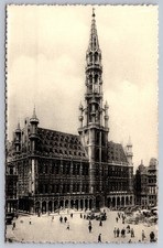RPPC Brussels Town Hall Belgium Vintage Real Photo Postcard picture
