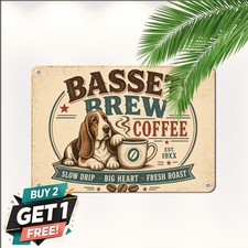 Basset Hound Dog Kitchen Rules Retro Metal Tin Sign Pet Lover Home Plaque picture