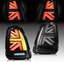 VLAND LED Union Jack Clear Tail Lights Compatible for [ 2007-2013 BMW Mini Coope picture