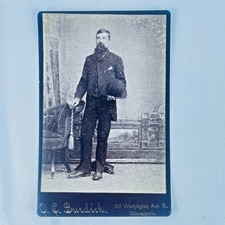 Cabinet Card Man Derby Hat Photo 1880s Victorian Distinguished Gentleman picture