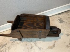 Vintage Handmade Wooden Wheelbarrow Planter Rustic Farmhouse Decor 15” picture