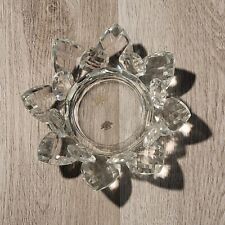 Shannon Crystal Designs Of Ireland By Godinger Lotus Candle Holder w/ 3