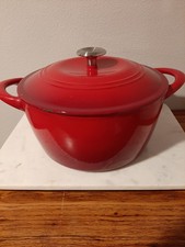 Tramontina 6.2 Quart Red Enamel Cast Iron Dutch Oven w/Lid Round Stock Sauce Pot picture