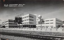 RPPC Fort Madison Iowa Sheaffer Pen Factory Train Tracks Photo Vtg Postcard 24A picture