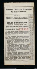 1920 Pennsylvania Railroad $30.00 Scrip Book with tickets number 56 thru 60 picture