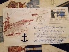 Lt. (jg) KENNETH P. BARDEN, USS Intrepid VT-18 Leyte Gulf Signed FDC Very Scarce picture