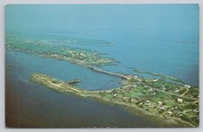 Cribstone Bridge Bailey Island Maine Aerial View Vintage Postcard picture