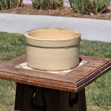 Vintage Stoneware Crock Bowl Beige Tan Farmhouse Planter Unmarked ＃2 6