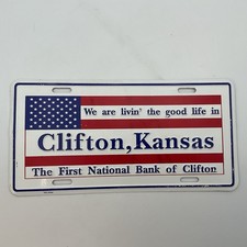 The First National Bank Of Clifton Kansas Booster License Plate picture