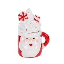 GANZ Stacking Santa Cocoa Mug with Whip Cream Salt & Pepper Shaker NEW MX192638 picture