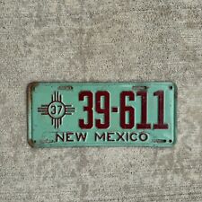 1937 New Mexico License Plate 39 611 YOM DMV Clear Ford Chevy Dodge Plymouth picture