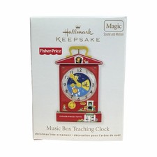 2011 Hallmark Fisher-Price Music Box Teaching Clock Ornament - Vintage Toys picture