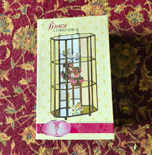 Vintage Classic Treasures Bronze Curio Rack Glass Display Case Tabletop NOS NIB picture