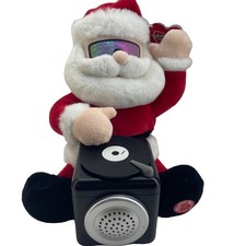 Play Right DJ Santa Claus Animated Plush Musical Spinning Record Christmas Decor picture