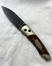 William Henry A200-3B Folding Knife Titanium DLC Blade Brown Kirinite Inlay picture