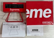 Supreme x SEIKO Marathon Clock Red With Box Manual Warranty Card Used picture
