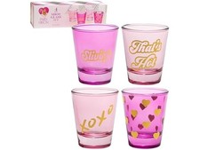 Paris Hilton 4-Piece Shot Glass Set, Fun Pink 2 Ounces picture