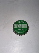 Vintage  O-SO LEMON-LIME Soda Pop Bottle Cap CORK BACKED Unused MULTIPLE AVAIL. picture