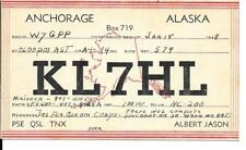 QSL  1948 Anchorage   Alaska  radio card    picture