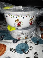 New Zrike Charlie Brown Christmas Food Storage Bowls Set Of 2 picture