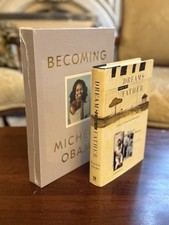 PRESIDENT BARACK MICHELLE OBAMA SIGNED DELUXE BECOMING DREAMS FROM MY FATHER 1ST picture
