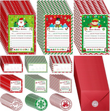 450 Pcs Letter to Santa Writing Kit Christmas Wish List Snowman Elf Xmas Letter picture
