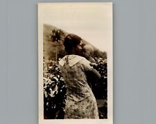 Antique 1940's Mom Showing the Baby The Garden Black & White Photography Photo picture