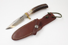 Randall Made Knives Bird & Trout Stag Model 8-4 Knife with Sheath picture