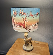 Vintage RLM Montgomery Ward 1940s Rudolph Red Nosed Reindeer Lamp w/ Shade picture