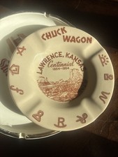 1954 Wallace Ashtray Chuck Wagon lawrence Kansas La china westward pioneer picture