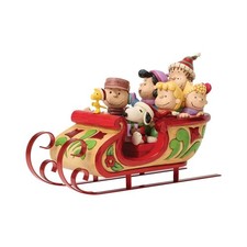 Jim Shore Peanuts SNOOPY AND FRIENDS IN SLEIGH-A SLEIGH RIDE TO REMEMBER 6018692 picture