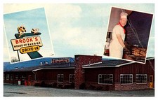 Oneonta NY postcard BROOKS HOUSE OF BAR-B-Q'S DRIVE-IN RESTAURANT s/06 AT3461 picture