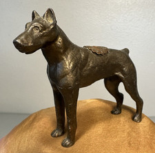Vtg Doberman Pinscher Dog Cast Bronze Cincinati  Union Terminal Figurine Statue picture