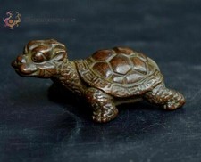 China Old Brass Turtle Statue Animal Tortoise Figurine Feng Shui Decor Collect picture