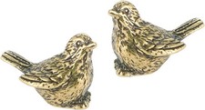 2pcs Retro Brass Sparrow Statue, Elegant Bird Figurines for Home and Office picture