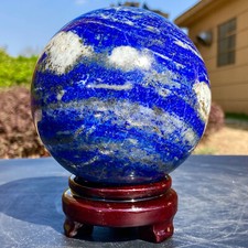 5.15LB  Natural Lapis lazuli Sphere Quartz Crystal Ball Reiki healing+base picture