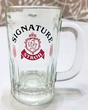 Stroh Signature Clear Glass Beer Mug with Handle Breweriana Mug picture