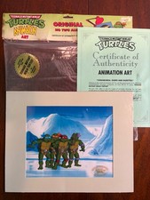 TMNT Cartoon MWS Cel Raphael Michelangelo Donatello Leo Animation 1987 COA Cell picture
