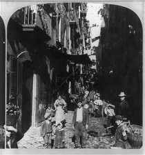 Photo:Naples Italy c1901 Street Scene Children People Alley picture