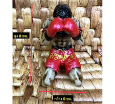 Thai Boxer Figurine Wai Kru Muay Thai Fighter Statue Resin Souvenir Decor 8cm picture
